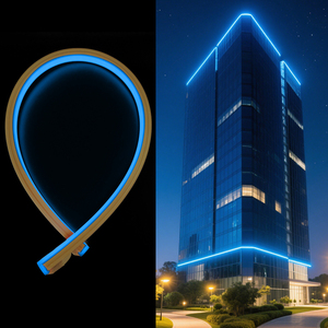 Bande lumineuse <span class=keywords><strong>LED</strong></span> flexible personnalisable avec contrôle DMX512, étanche IP67, pixel RGBW, néon pour façade de bâtiment d'hôtel - Product Image 1
