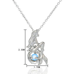 Collar luminoso G1345 con forma de corazón y piña, joyería para Halloween, Navidad, búho, unicornio, cabeza de Calavera, piedra que brilla en la oscuridad - Product Image 2