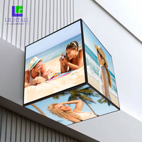 Display LED a Cubo Magico Verticale P3.91 Impermeabile per Esterni, Schermo Pubblicitario Commerciale a 4 Lati 50x50x50cm