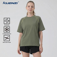 Camiseta Kuenzi Extra Grande de Secado Rápido con Logotipo Personalizado, Cuello Redondo, Manga Corta, 65% Algodón, 35% Sorona, 210GSM, Transpirable, para Mujer