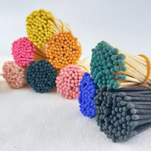 Para o agregado familiar De Alta Qualidade De Madeira Matchsticks Com Várias Cores Com Longos Comprimentos Atacado Bulk Lower Moq Preço Custom Matches