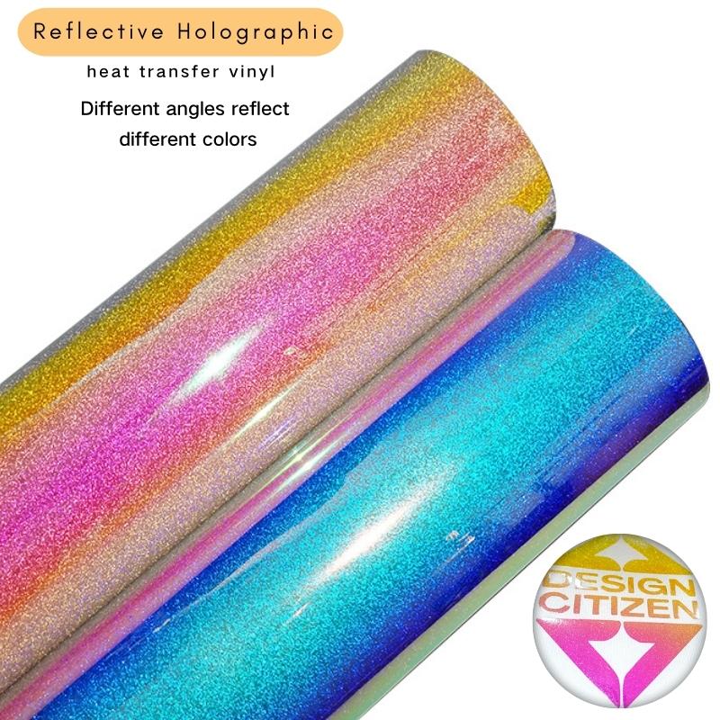 Sinamay Радужная металлическая HTV блестящая переводная пленка хамелеон Переливающаяся голографическая блестящая Опаловая Термотрансферная виниловая пленка