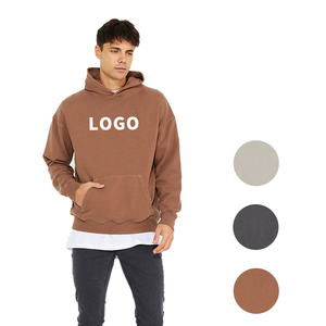 2023 unisexe 100% coton marron Vintage lavé pull sweat nouveau Logo personnalisé broderie à capuche tricoté imprimé pour hommes automne - Product Image 1