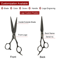 Ciseaux de coiffure professionnels AAD-6.2BK couleur gris fumé en acier inoxydable CNC pour barbier CHENG YONGHE