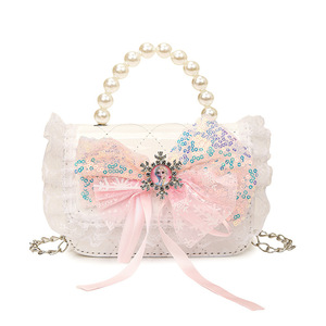 Nuovo Zaino Monocolore per Bambini 2025 - Borsa a Tracolla Principessa con Specchio e Perle per Bambine, Stile Cartone Animato - Product Image 5