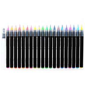 Stylo pinceau <span class=keywords><strong>aquarelle</strong></span> doux de qualité supérieure pointe flexible peinture pinceau stylos à eau pour enfants adulte support <span class=keywords><strong>noir</strong></span> coloration - Product Image 1