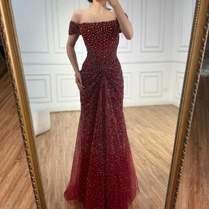 Serena collina LA72905 <span class=keywords><strong>argento</strong></span> Nude spalle scoperte con Glitter abiti da sera a sirena 2025 elegante abito da sera formale da donna - Product Image 6