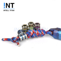 Pendentif de couteau EDC en alliage de titane GR5 avec perles colorées, usiné CNC et par électroérosion à fil