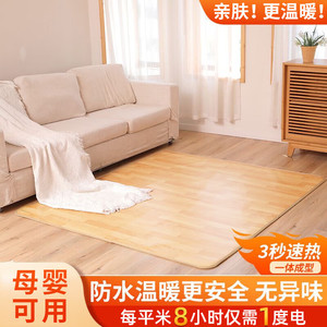 Carbon Crystal Floor Heating Mat Wood Grain Style <b>Touch</b> <b>Switch</b> 4 Gears Electric Heating Carpet For Living Room - Product Image 5