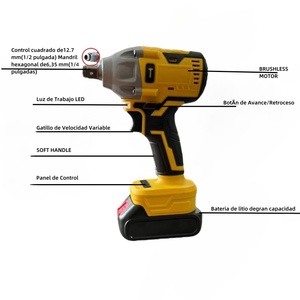 Cờ lê tác động không dây 20V, cấp độ <span class=keywords><strong>DIY</strong></span>, mô-men xoắn cao, không chổi than, kèm pin 3.0Ah, dụng cụ điện dùng cho công việc nặng - Product Image 5