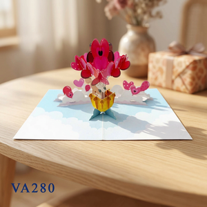 Carte de vœux 3D pop-up en forme de cœur de chien, faite à la main, romantique, pour la Saint-Valentin, en papier artistique, cadeau, vente en gros, commandes personnalisées Viet-craft - Product Image 3