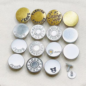 Fabricante personalizado aleación de zinc rectángulo Jeans botón chaqueta rosas oro Logo Metal estilo vástago corazón diamante <span class=keywords><strong>GABO</strong></span> marca nombre - Product Image 5