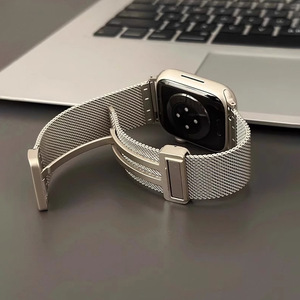 Correa de reloj milanesa de metal <span class=keywords><strong>con</strong></span> hebilla de lazo en oferta para <span class=keywords><strong>Apple</strong></span> <span class=keywords><strong>Watch</strong></span> 38 40 41 mm 42 44 45 49 mm y Samsung 22 mm - Product Image 3