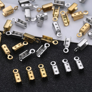 Stainless Steel Round <b>Leather</b> Cord Clip 304 Electroplated DIY Jewelry <b>Bracelet</b> Necklace Clasp Accessory Unisex - Product Image 1