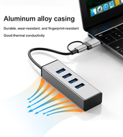 Station d'accueil 4 en 2 personnalisable, hub 3.2, prend en charge la transmission de données à 10 Gbps pour les accessoires informatiques, ordinateur portable, PC
