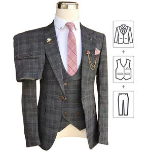 Luxury Single Breasted Suits for Men 3 Piece Set Modern Wedding Ceremony Groom Attire Reception <strong>Dinner</strong> <strong>Jacket</strong> - Product Image 1