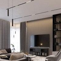 Système d'éclairage sur rail magnétique LED, éclairage sur rail magnétique de surface DC48V, éclairage intérieur dimmable pour showroom, garantie 3 ans