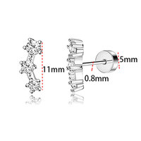 Boucles d'oreilles créoles petites en acier inoxydable plaqué or véritable 18 carats, 20G, dos plat, hypoallergéniques, pour piercing cartilage et hélix
