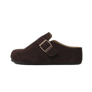 Zuecos de punta cerrada de ante sintético con hebilla, suela de goma, cómodos para todas las estaciones - Product Image 3