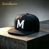 Casquettes Snapback Personnalisées avec Broderie 3D Lettre M, Tissu de Haute Qualité, Marquage Personnalisé, OEM ODM, Faible MOQ