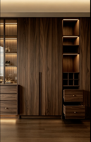 Armoire moderne du milieu du siècle en bois massif, dressing écologique pour chambre et appartement, mobilier de maison