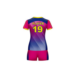 ชุดวอลเลย์บอลสีชมพูแบบกำหนดเองสำหรับผู้หญิง ชุดวอลเลย์บอลแบบซับลิเมชั่น ชุดวอลเลย์บอลราคาถูกที่สุด - Product Image 3