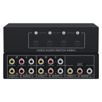 Selector AV RCA 1080P 4 en 1 con Video Compuesto y Audio L/R, 4 Puertos, Plug and Play, para Wii/PS2/Xbox, Compatible con STB y HDTV