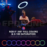 Anillo de luz de relleno LED 18 pulgadas multicolor RGB anillo de luz suave teléfono disponible transmisión en vivo vídeo TikTok YuTube