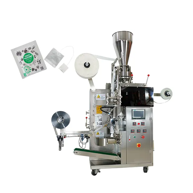 high speed double chamber tea bag inner and outer packing machine tea bag with tag and string packing machine in pakistan