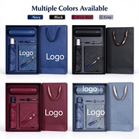 Nouveau design tendance 2027 : Coffret cadeau d'affaires promotionnel personnalisé (Carnet, Stylo, Tasse isotherme, Parapluie) avec logo pour le Nouvel An et Noël