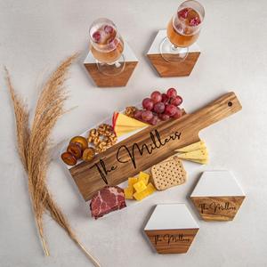 <span class=keywords><strong>Planche</strong></span> à fromage en <span class=keywords><strong>bois</strong></span> d'acacia avec plateau en <span class=keywords><strong>marbre</strong></span> <span class=keywords><strong>et</strong></span> ensemble de 4 couteaux à fromage, livraison gratuite aux États-Unis - Product Image 3