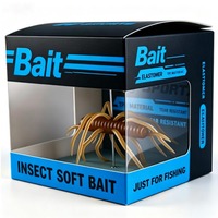 Scatola Pieghevole Personalizzata CYKM per Esche da Pesca, Confezione per Esche Morbide a Forma di Riccio Marino e Insetti con Finestra Trasparente in PVC