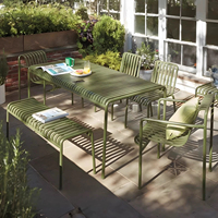 Ensemble de table et de chaises en fer moderne et minimaliste pour l'extérieur, ensemble de meubles de jardin, balcon, patio, table à thé, salle à manger, extérieur, cour