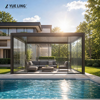 Toit en aluminium à persiennes imperméable pour patio de jardin, pour les constructeurs et les entrepreneurs, pergola imperméable, pare-soleil