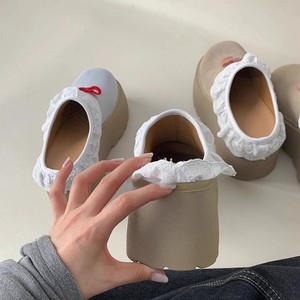 Luce <span class=keywords><strong>blu</strong></span> estate Casual <span class=keywords><strong>da</strong></span> <span class=keywords><strong>donna</strong></span> scivoli altezza altezza crescente piattaforma Buccan Top metà per pantofole con fiocco rivestito nuovo vestito - Product Image 2