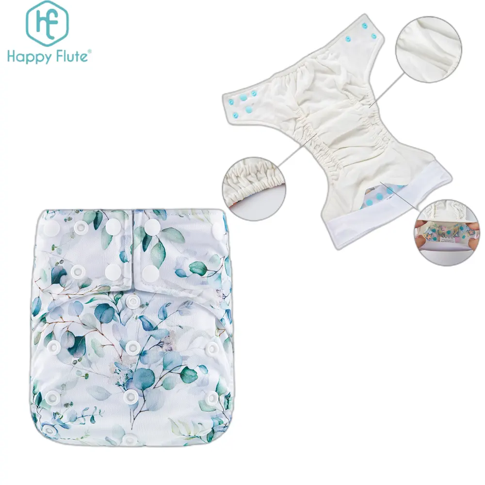 Happyflute Baby Reusable Soft Comfortable 100% Organic Cotton Lining Cloth Diaper