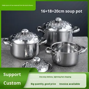 Marmite en acier inoxydable avec couvercle, multifonctionnelle, pour la maison et le commerce, 5L, compatible <span class=keywords><strong>gaz</strong></span> et <span class=keywords><strong>induction</strong></span>, résistante à la chaleur, marmite à fond épais - Product Image 3