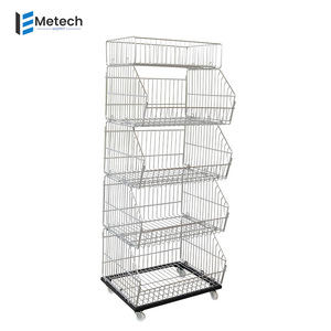Di alta qualità bianco 5-Tier cesto di filo mensola di stoccaggio per il supermercato magazzino Premium fornitura - Product Image 4