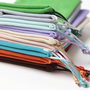 Pochette cadeau personnalisée avec logo, recyclable, sérigraphiée, petite, pour ranger les bagues et les colliers, sacs à cordon en velours pour bijoux - Product Image 4