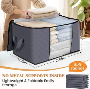 Bolsas de Almacenamiento Grandes, Contenedores Plegables para Ropa con Asas Resistentes, Gruesas para Mantas, Ropa y Ropa de Cama, 90 L - Product Image 2