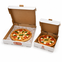Boîte à pizza blanche en carton ondulé, conception pliable, compostable, pour tranches de pizza à emporter, approvisionnement en gros pour l'emballage alimentaire de détail