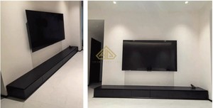 <span class=keywords><strong>Meuble</strong></span> <span class=keywords><strong>TV</strong></span> de style nouveau 2026, luxe léger, en bois massif avec finition laquée noire pour salon - Product Image 3