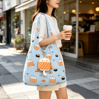 Sushi Cat Soft Pulshies, sac de courses pliable et réutilisable écologique personnalisé, porte-clés en peluche personnalisé, OEM ODM, animal en peluche
