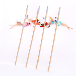 Juguete Ecológico para Gatos con Plumas y Campana, Juguete Moderno de Lino con Diseño de Dibujos Animados - Product Image 4