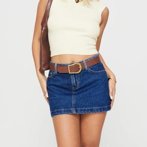 กระโปรงยีนส์สำหรับผู้หญิงกระโปรงสั้นผ้ายีนส์ซักกลาง - Product Image 2