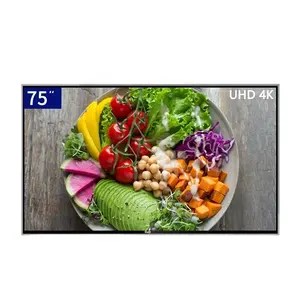 D & Q QLED телевизор 75 дюймов smart led TV 4K HDR телевизор из закаленного стекла с настенным креплением