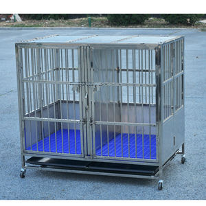 Orta yüksek kalite ve rahat özel tek katmanlı çift kapı paslanmaz çelik lüks katlanabilir köpek kafesleri sıcak satış köpek evi - Product Image 6