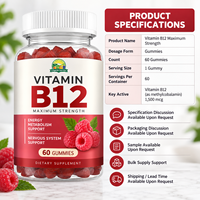Lifegarden Halal Naturel Végétalien Vitamine B12 Antioxydant Bonbons Gommeux Énergisants Soutien Quotidien du Métabolisme Adulte Suppléments en Vrac