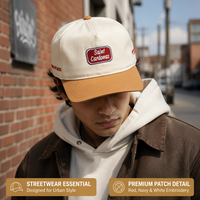 Gorras Personalizadas de 5 Paneles, Estilo Deportivo de Dos Tonos, con Logotipo Bordado, Tela de Nailon, para Uso Empresarial