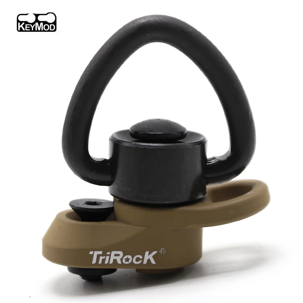 Trirock optional Keymod/M-LOK Heart-Shape Push Button QD sling swivel w/ Red/FDE/Black Base Mount Clever Hole for Snap Clip Hook